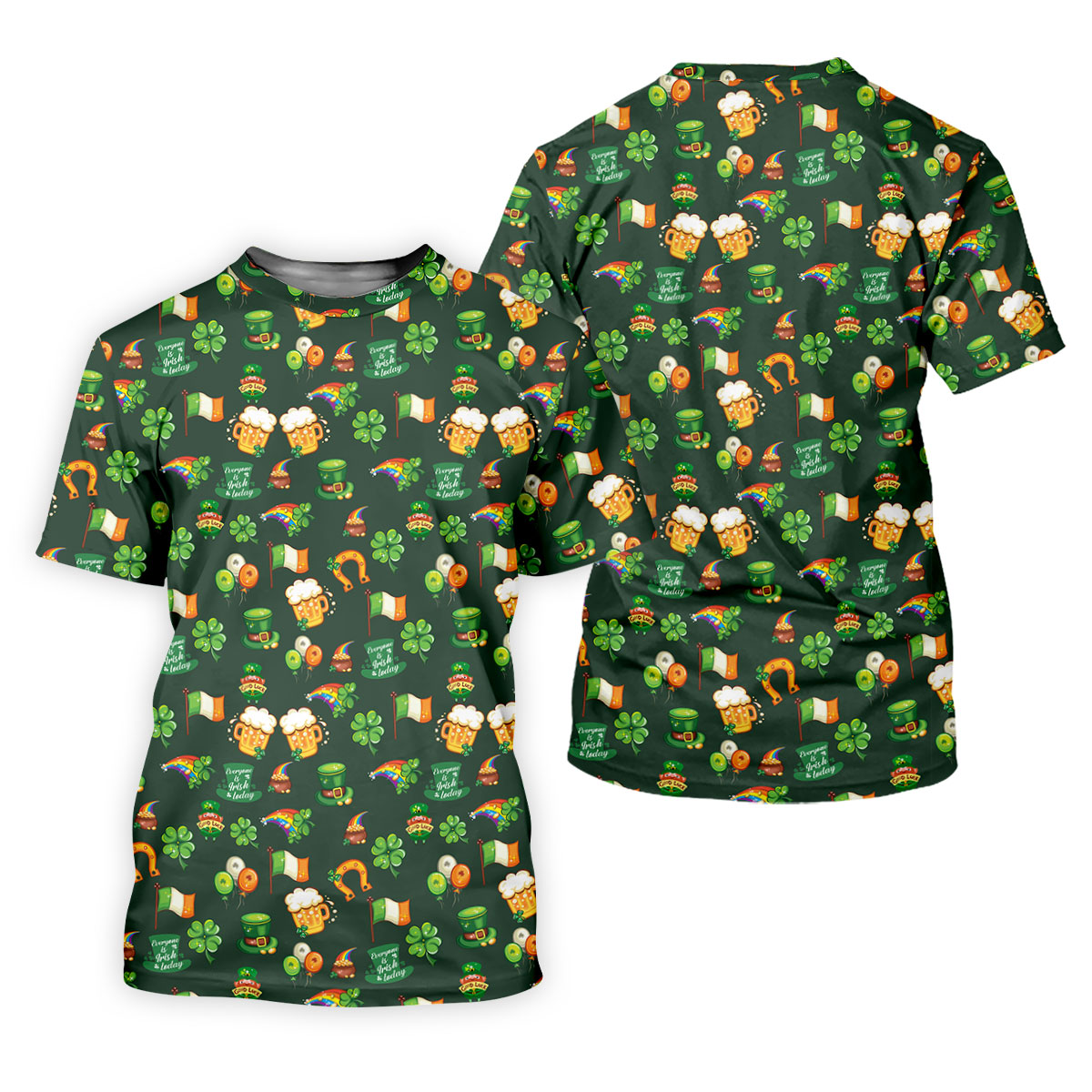 Everyone Is Irish Today Shamrock St Patrick's Day Dark Green Golf Shirt, Women's Golf Tops, Ladies Golf Polos