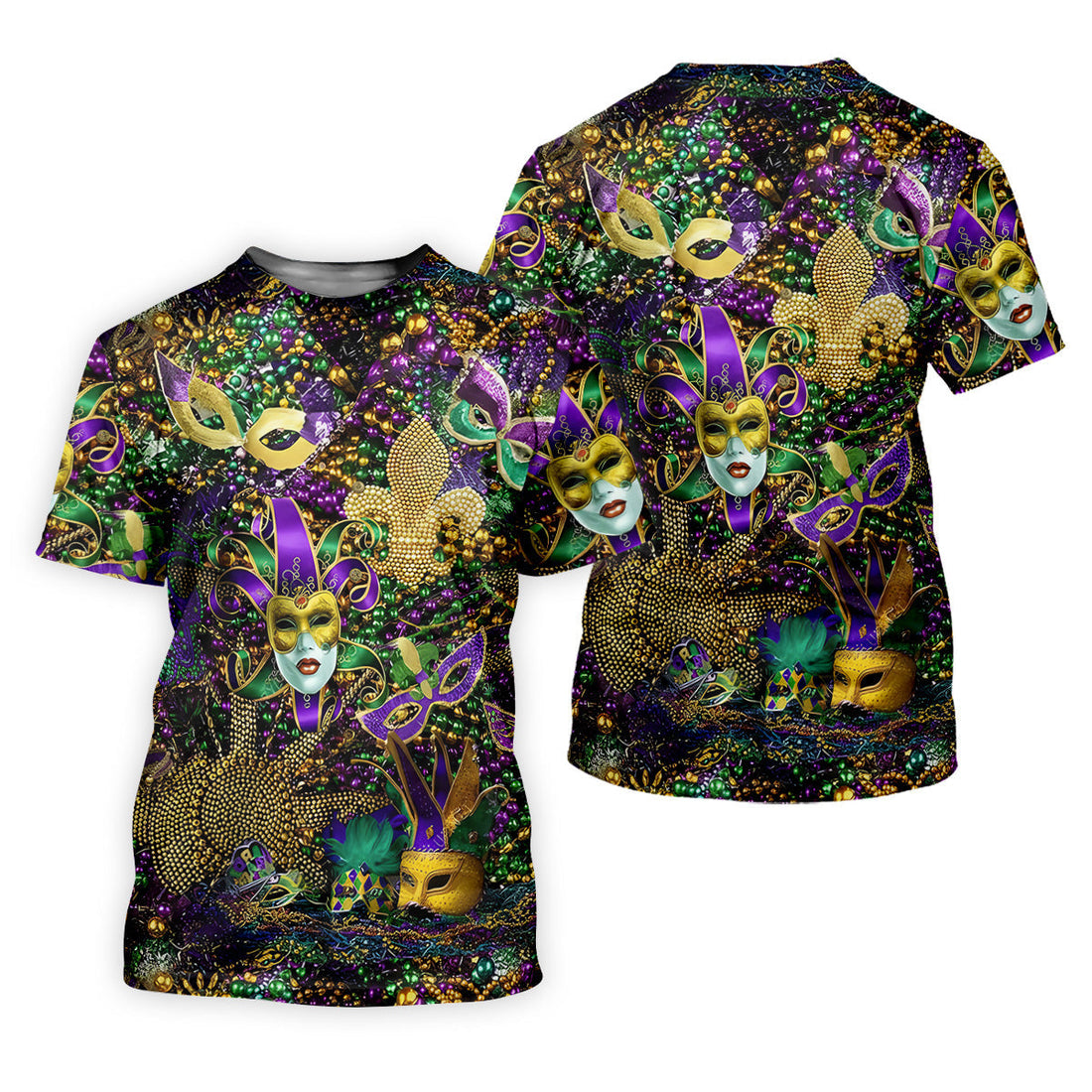 Holiday Mardi Gras Green Purple Gold Golf Tops For Men, Polo ShirtFor Men, Golf Gift For Men