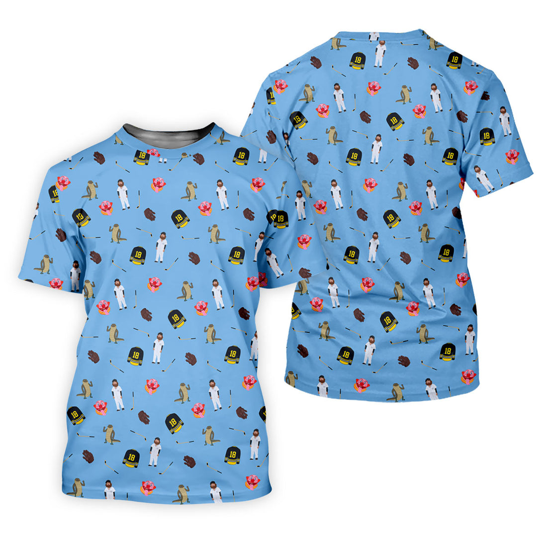 Sport Movie Character Funny Aligator Clown Head Blue Golf Shirt, Fun Women's Golf Shirts, Ladies Golf Shirt