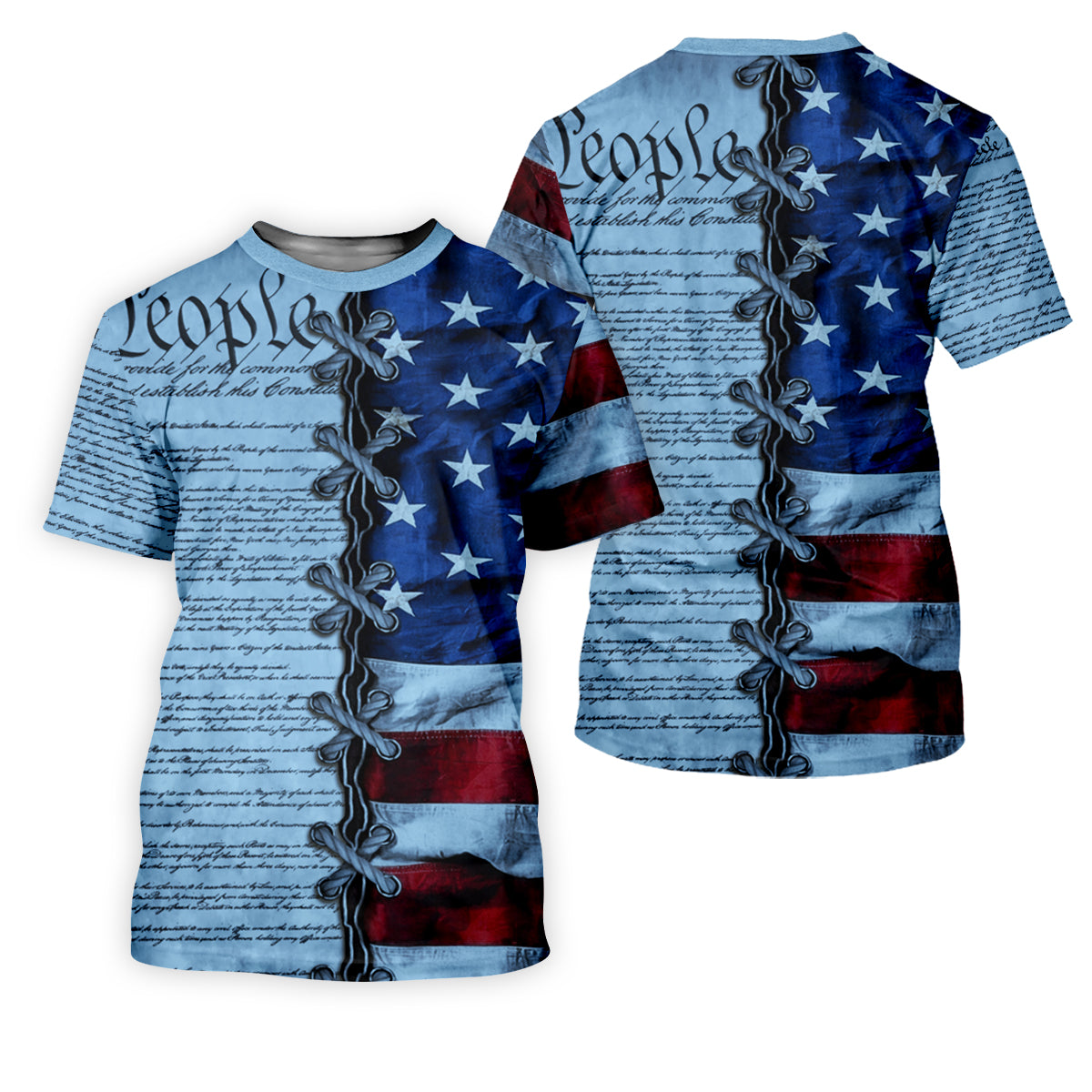 We The People Preamble Patriotic 4th Of July Blue Golf Shirt, 250th Anniversary Women's Golf Tops