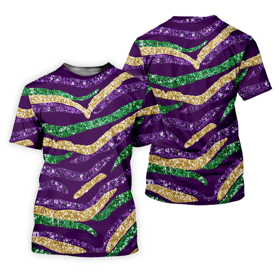 Purple Green Gold Sequin Pattern Purple Golf Shirt, Mardi Gras Golf Shirt, Women's Golf Tops, Ladies Golf Shirts