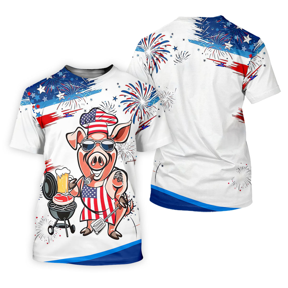 Patriotic American Flag Funny BBQ 250th Anniversary Polo Shirt Men, Golf Shirts For Men