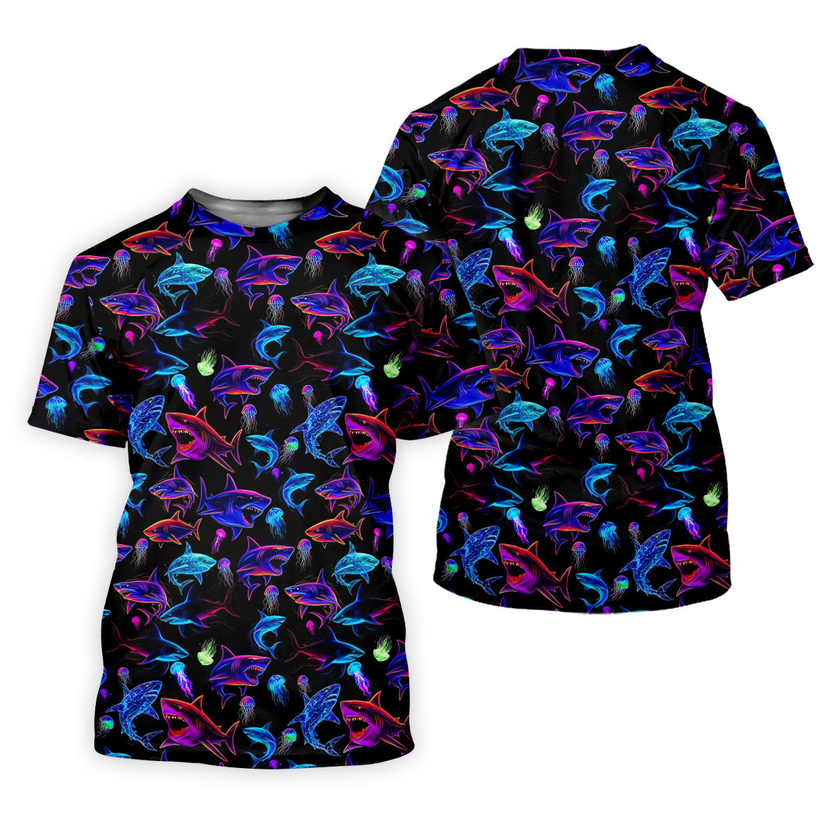 Neon Shark Funny Golf Shirt, Golf Shirt For Women, Ladies Golf Shirts, Women's Polo Shirt