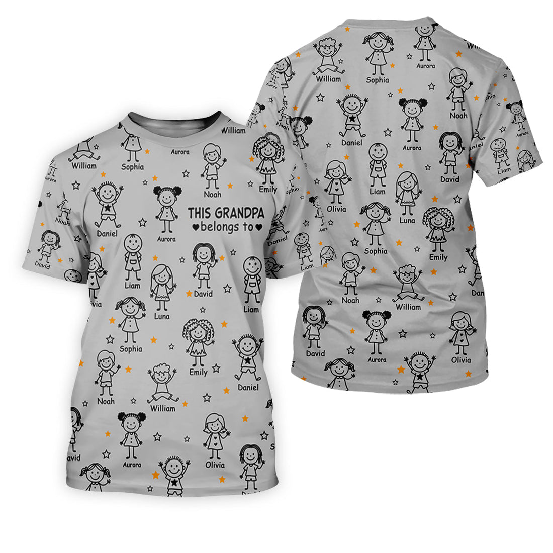 This Grandpa Dad Belongs To Kids Pet Grey Golf Shirt, Polo ShirtFor Men, Golf Gift For Men