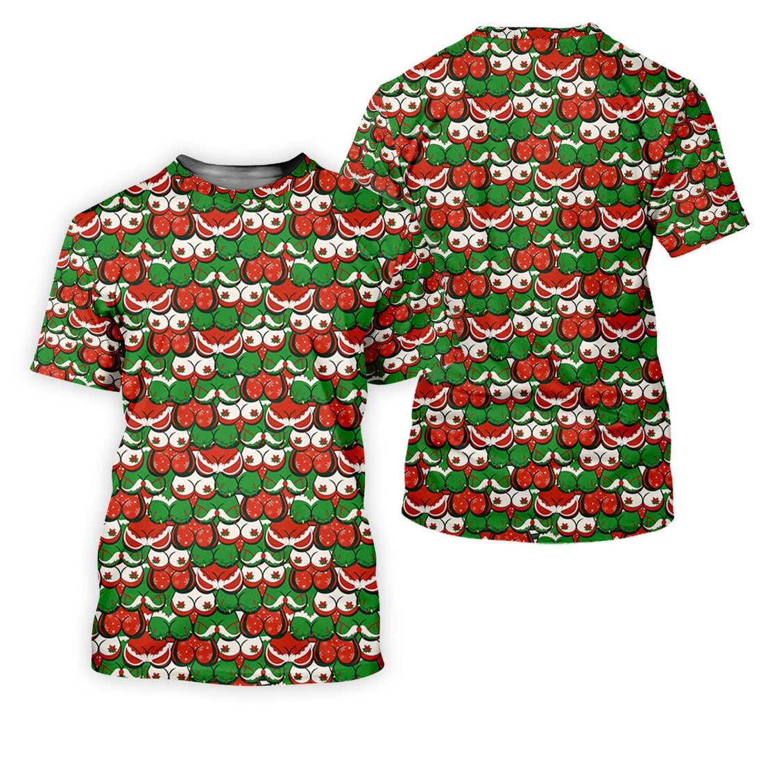 Funny Christmas Red And Green Men's Golf Polo Shirtristmas Golf Shirt, Cute Golf Outfit, Golf Gift For Men