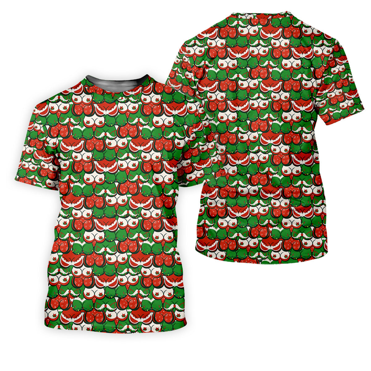Funny Christmas Red And Green Men's Golf Polo Shirtristmas Golf Shirt, Cute Golf Outfit, Golf Gift For Men
