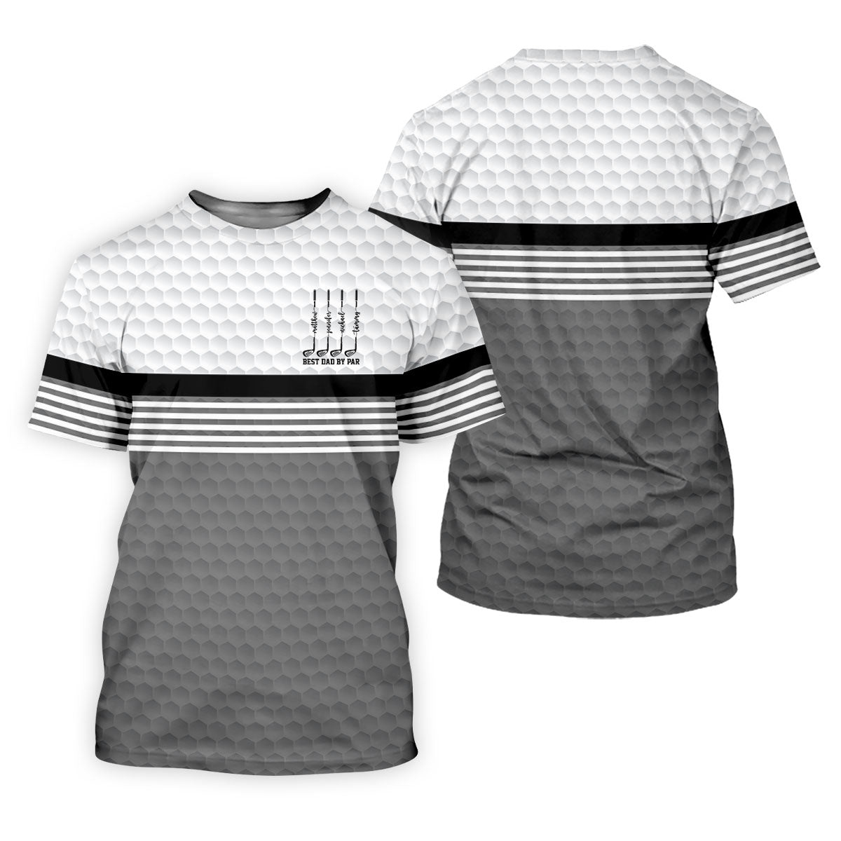 Best Dad By Par Golf Ball Pattern Father's Day Golf Shirt, Golf Gift For Dad, Polo Shirtor Men