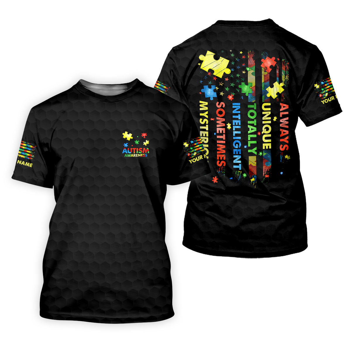 Autism Awareness Always Unique Totally Intelligent Sometimes Mysterious Golf Shirts For Men, Polo Shirtor Men