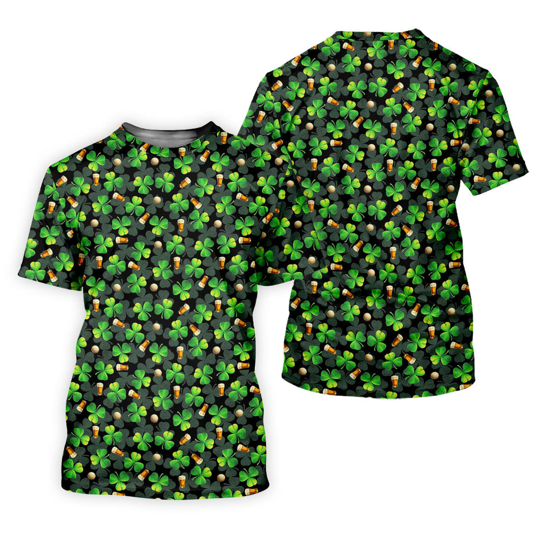 St Patrick's Day Beer Golf Ball Pattern Shamrock Golf Shirt, Women's Golf Tops, Ladies Golf Polos