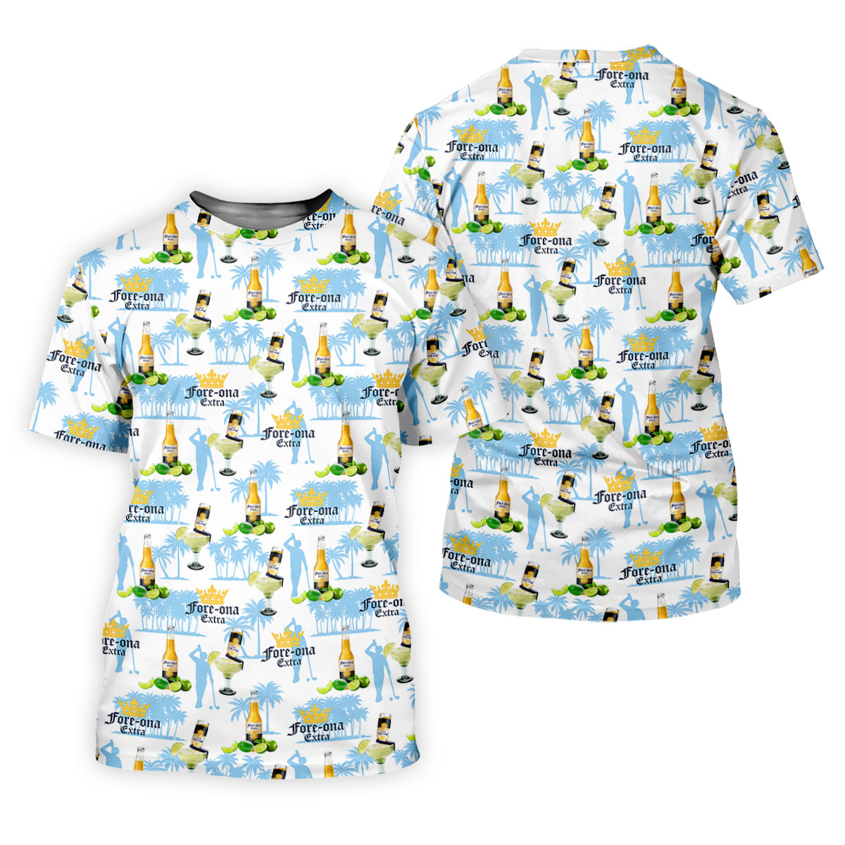 Fore-ona Extra Find Your Fairway Golfer Beer Men's Funny Golf Shirts, Golf Shirts For Men
