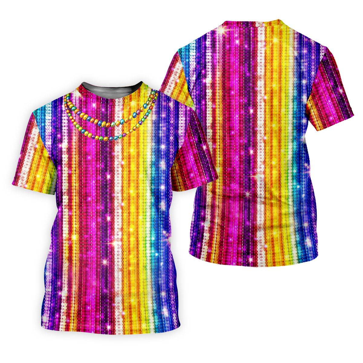 Mardi Gras Sequinned Glitter Print Women's Golf Shirts, Ladies Golf Polos, Golf Shirt For Women