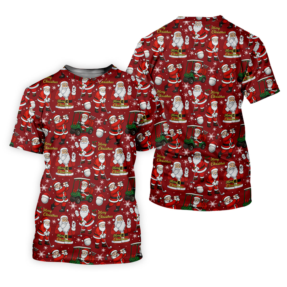 Funny Santa Golfing Christmas Polo Shirt Christmas Golf Shirt, Polo ShirtFor Men, Golf Gift For Men