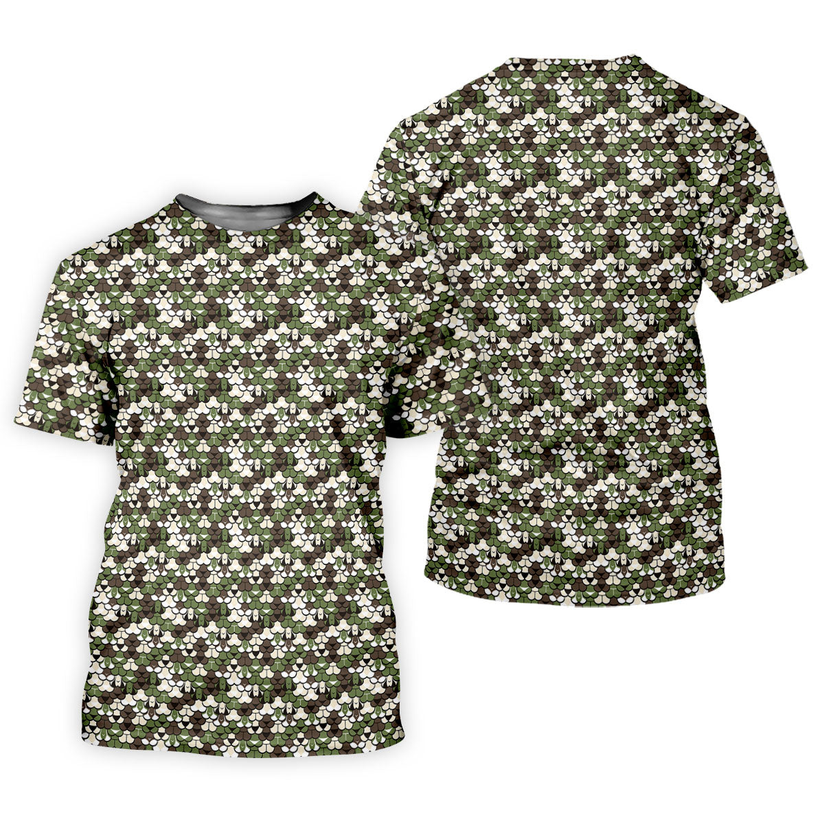 Adult Humor Mermaid Scale Golf Shirt, Woodland Scale Pattern Polo, Polo Shirts For Men