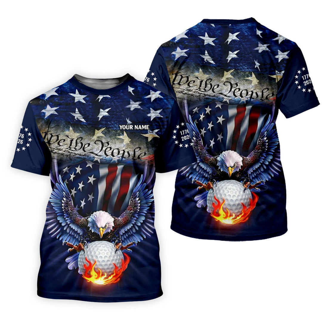 We The People Eagle Golf Ball 250th Anniversary USA 1776-2026 Ladies Golf Tops, 4th Of July Golf Shirt For Women