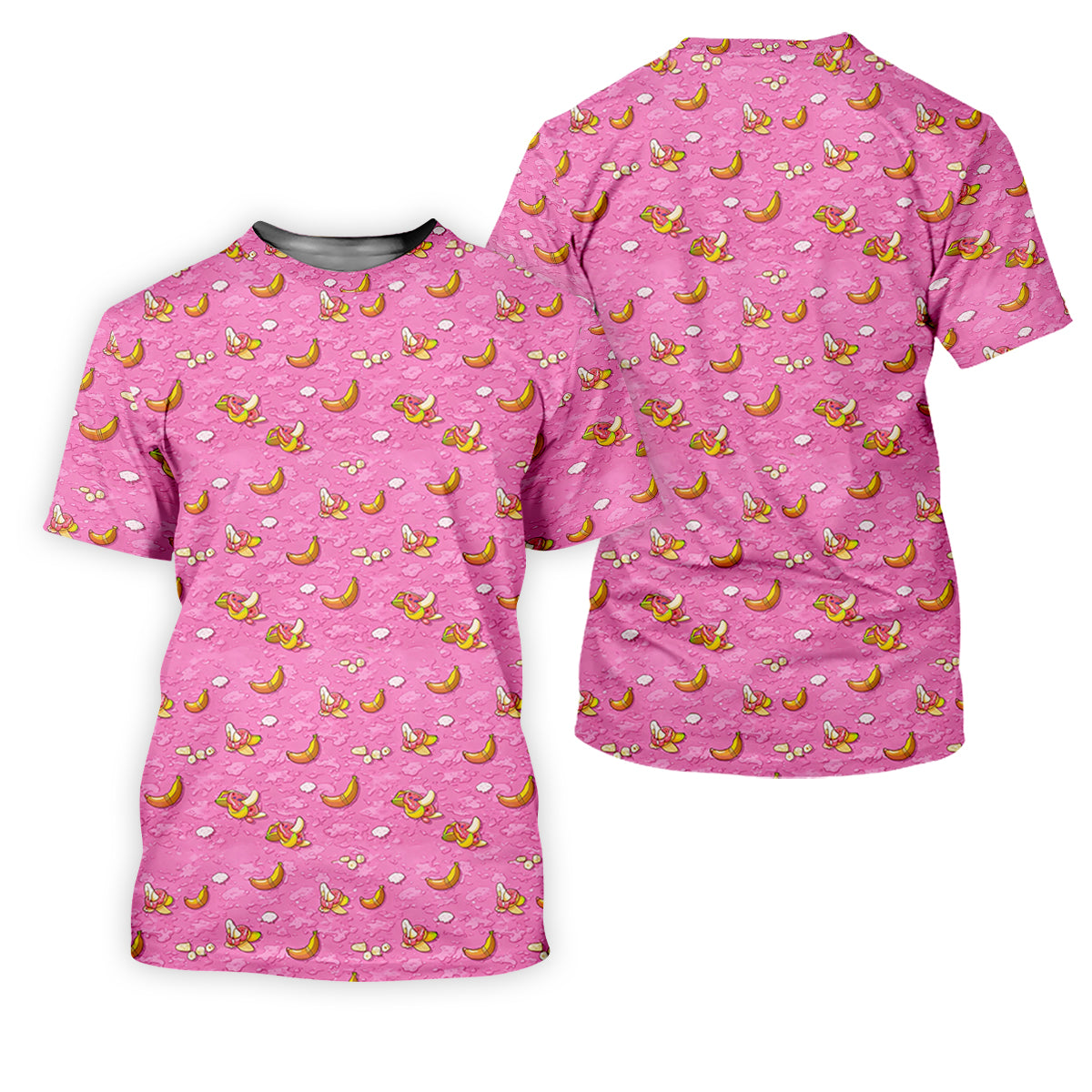 Banana And Donut Dirty Humor Pink Golf Shirt, Fun Golf Shirts For Men, Valentines Golf Gift, Golf Shirts For Men
