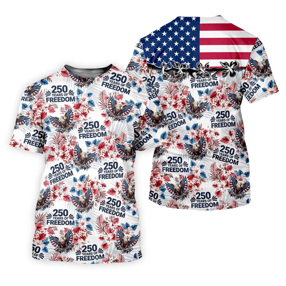 America 250 Years Of Freedom Tropical Vibe Patriotic Golf Shirt, 4th Of July Golf Shirt, Golf Shirts For Men