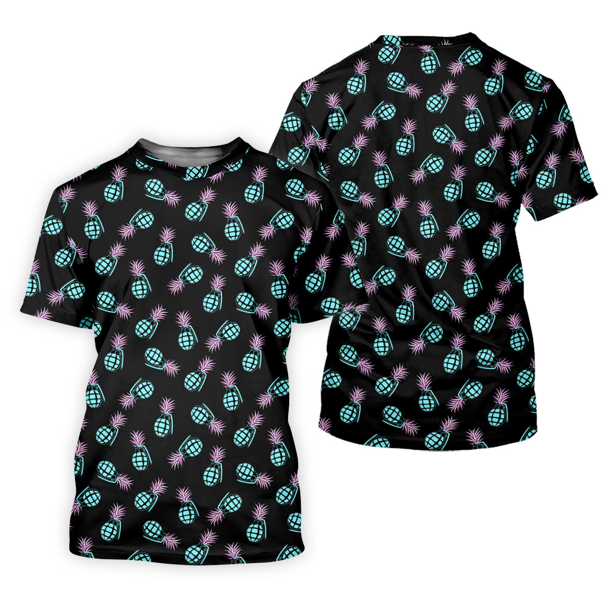 Grenade Pineapple Tropical Golf Shirt, Fun Women's Golf Shirts, Ladies Golf Shirts, Golfing Apparel