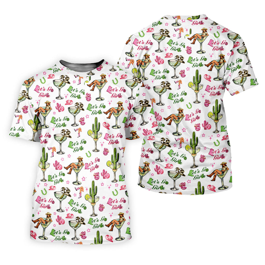 Let's Go Girls Cowgirl Margarita Golf Polo Shirt, Ladies Golf Shirts, Women's Golf Polo