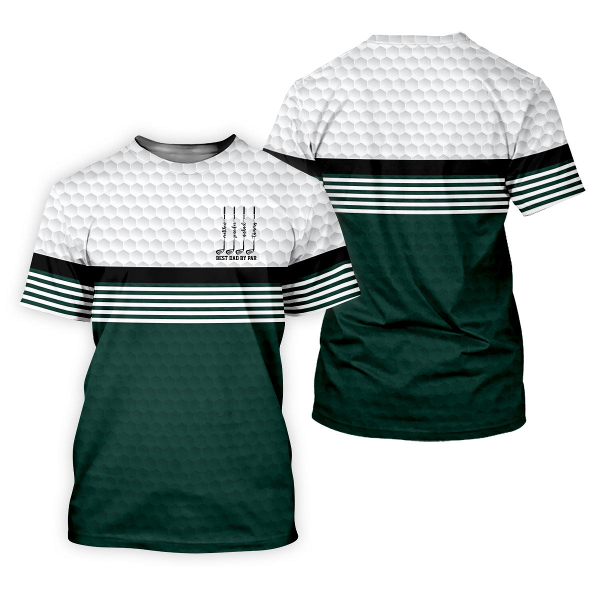 Best Dad By Par Golf Ball Pattern Father's Day Golf Shirt, Golf Gift For Dad, Polo Shirtor Men