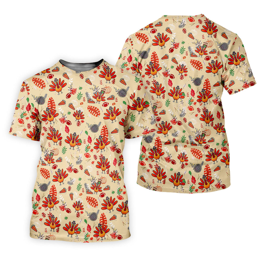 Funny Turkey Hawaiian Pattern Thanksgiving Women's Golf Tops, Fun Women's Golf Shirts, Ladies Golf Shirts