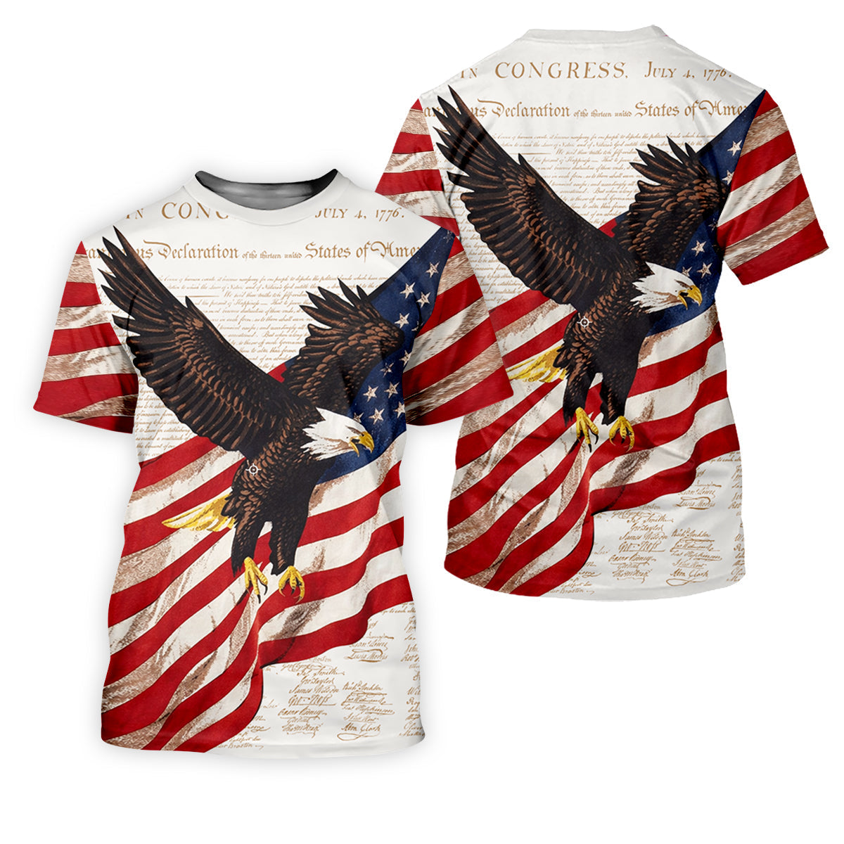 American Flag And Eagle Patriotic Pride Golf Tops For Men, 250th Anniversary Patriotic Golf Shirts For Men