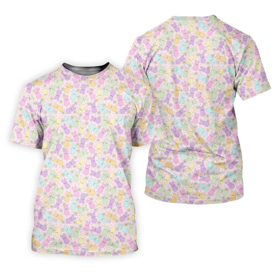 Easter Bunny Seamless Pattern Golf Shirts For Men, Men's Funny Golf Shirts, Cute Golf Outfit, Polo ShirtFor Men