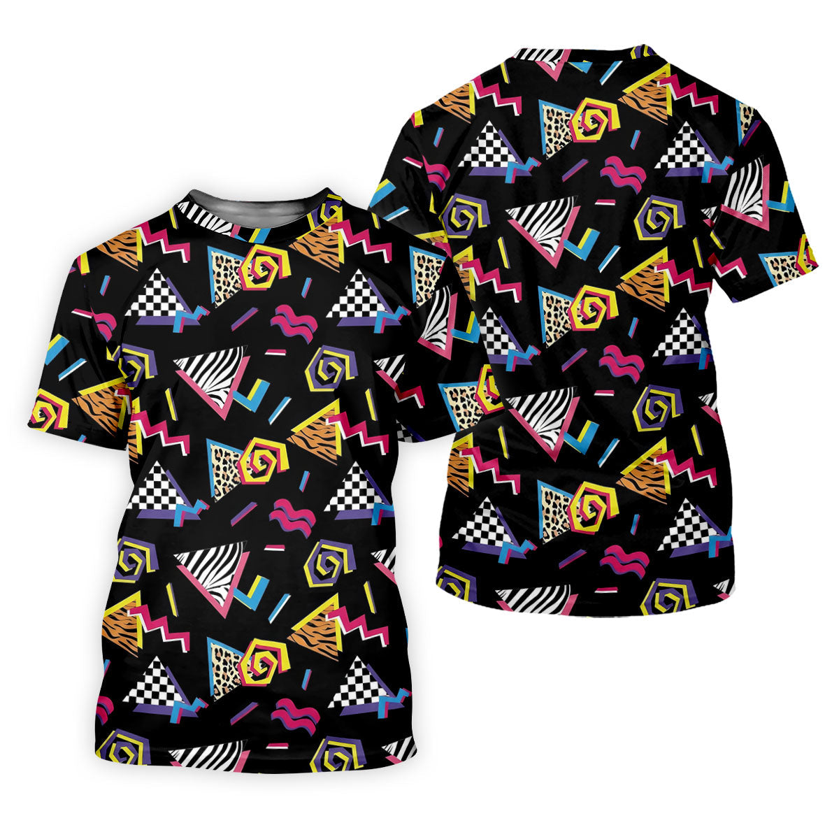 Abstract Geometric Leopard Zebra Animal Stripes 80s 90s Style Golf Tops For Men, Golf Shirts For Men