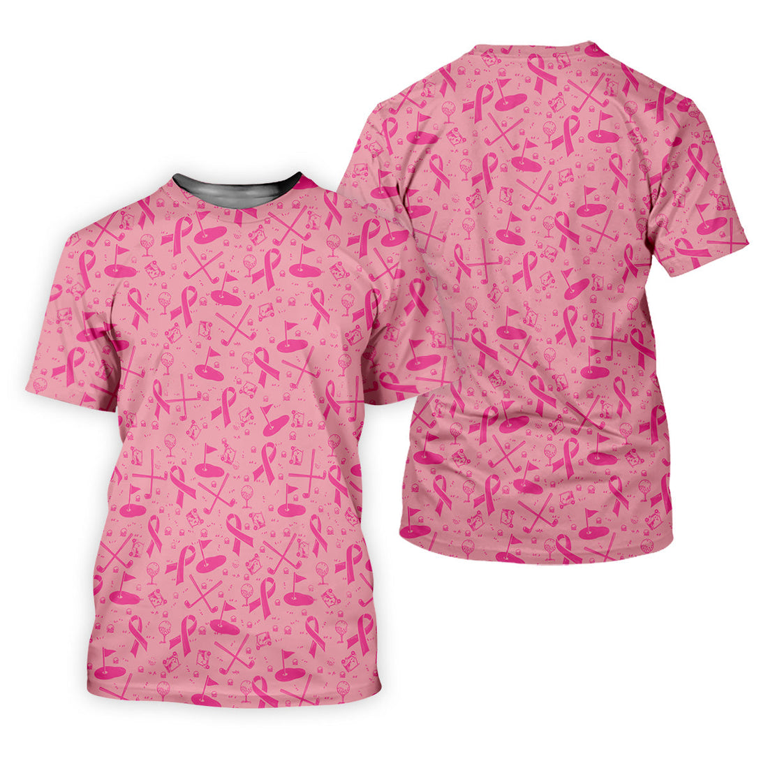 Awareness Ribbon Light Pink Golf Shirt, Cancer Awareness Shirt, Polo ShirtFor Men