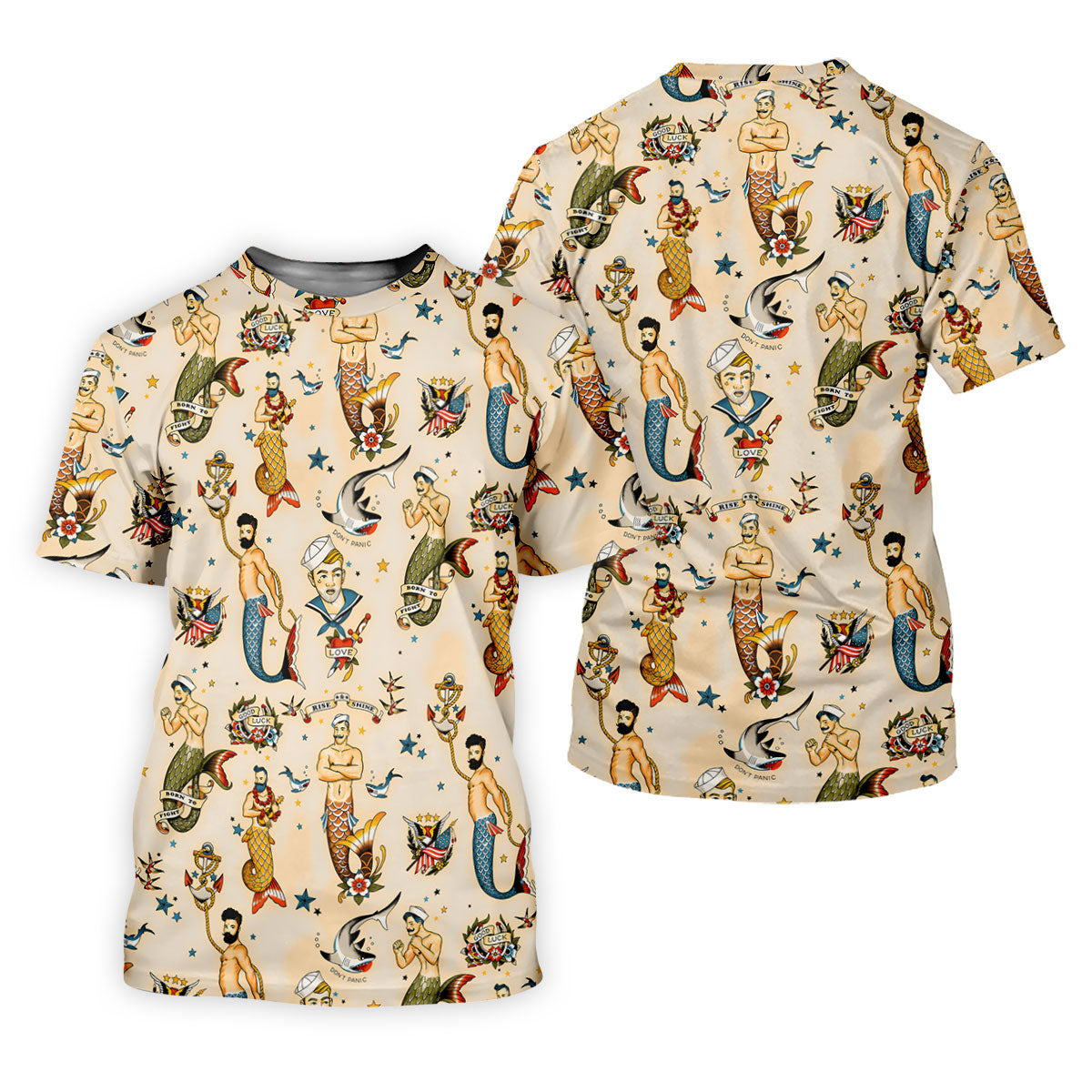 Mermen Rise And Shine Men's Funny Golf Shirts, Gay Pride Month Celebrate Golf Shirts For Men