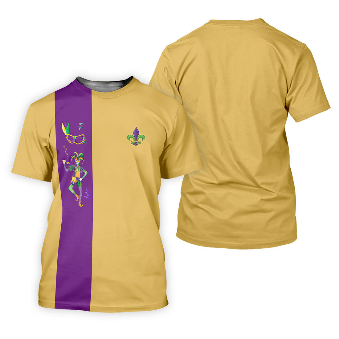Mardi Gras Festival Jester Figure Fleur De Lis Symbol Yellow Golf Shirt, Women's Golf Tops, Ladies Golf Polos