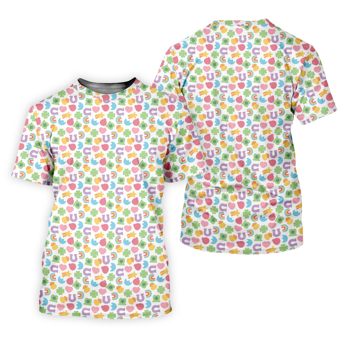 St Patrick's Day Lucky Charms White Golf Shirt, Cute Golf Outfit, Polo Shirt Men, Golf Shirts For Men