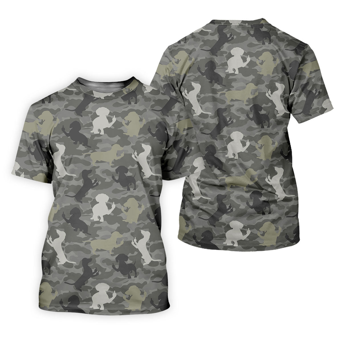 Grey Camo Poodle Dog Pattern Womens Golf Shirt, Womens Polo Shirt, Golf Shirt For Women