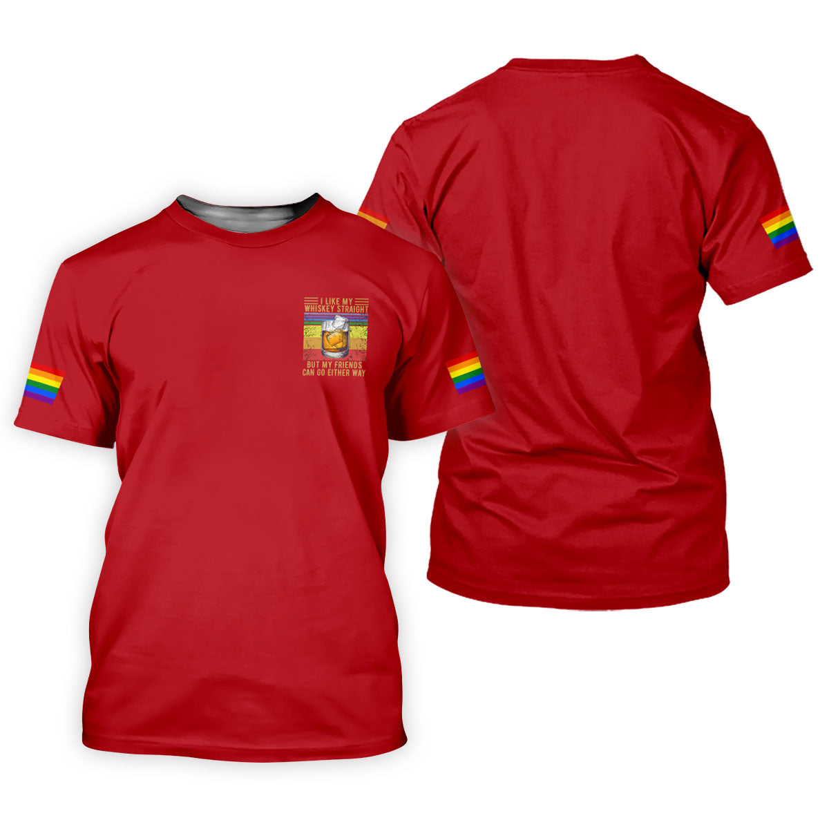 I Like My Whiskey Straight LGBT Pride Month Men's Funny Golf Shirts, LGBT Support Pride Shirt