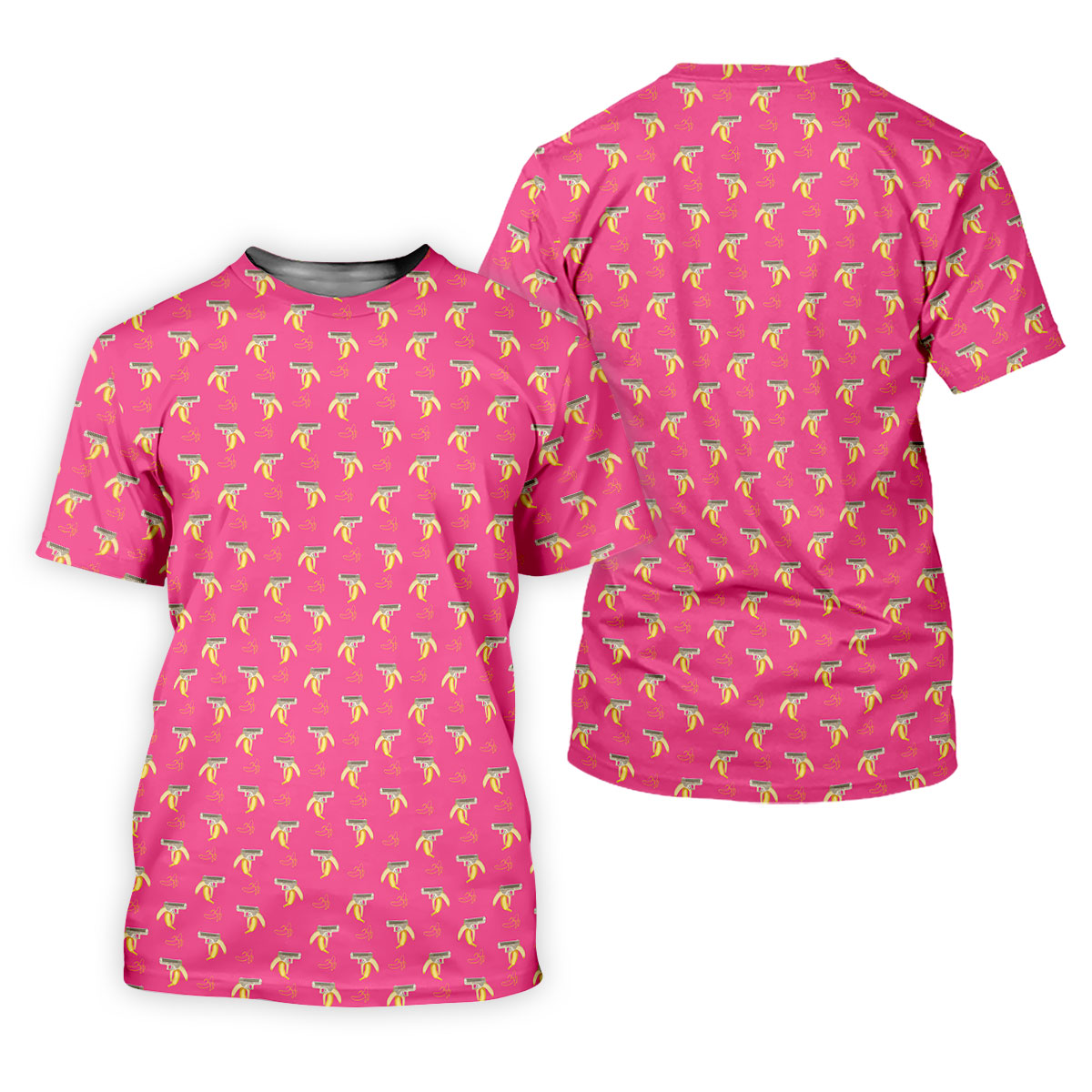 Funny Banana Hot Pink Golf Shirt, Golf Tops For Men, Golf Shirts For Men, Polo ShirtFor Men