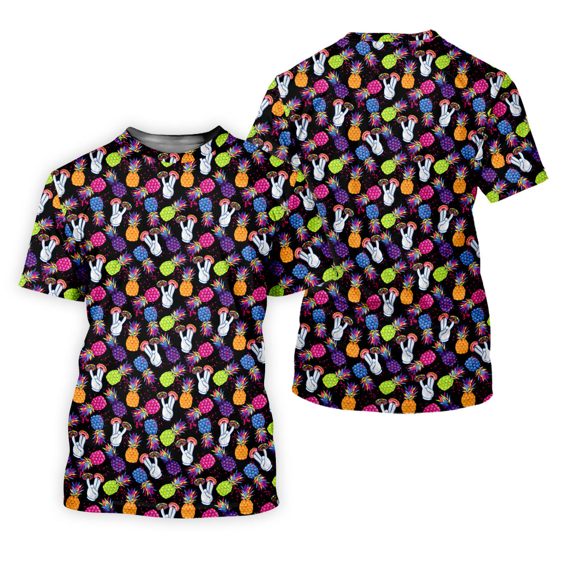 Hawaiian Pineapples Donut Finger Fun Golf Shirts For Men, Adult Humor Golf Polo, Funny Golf Shirts