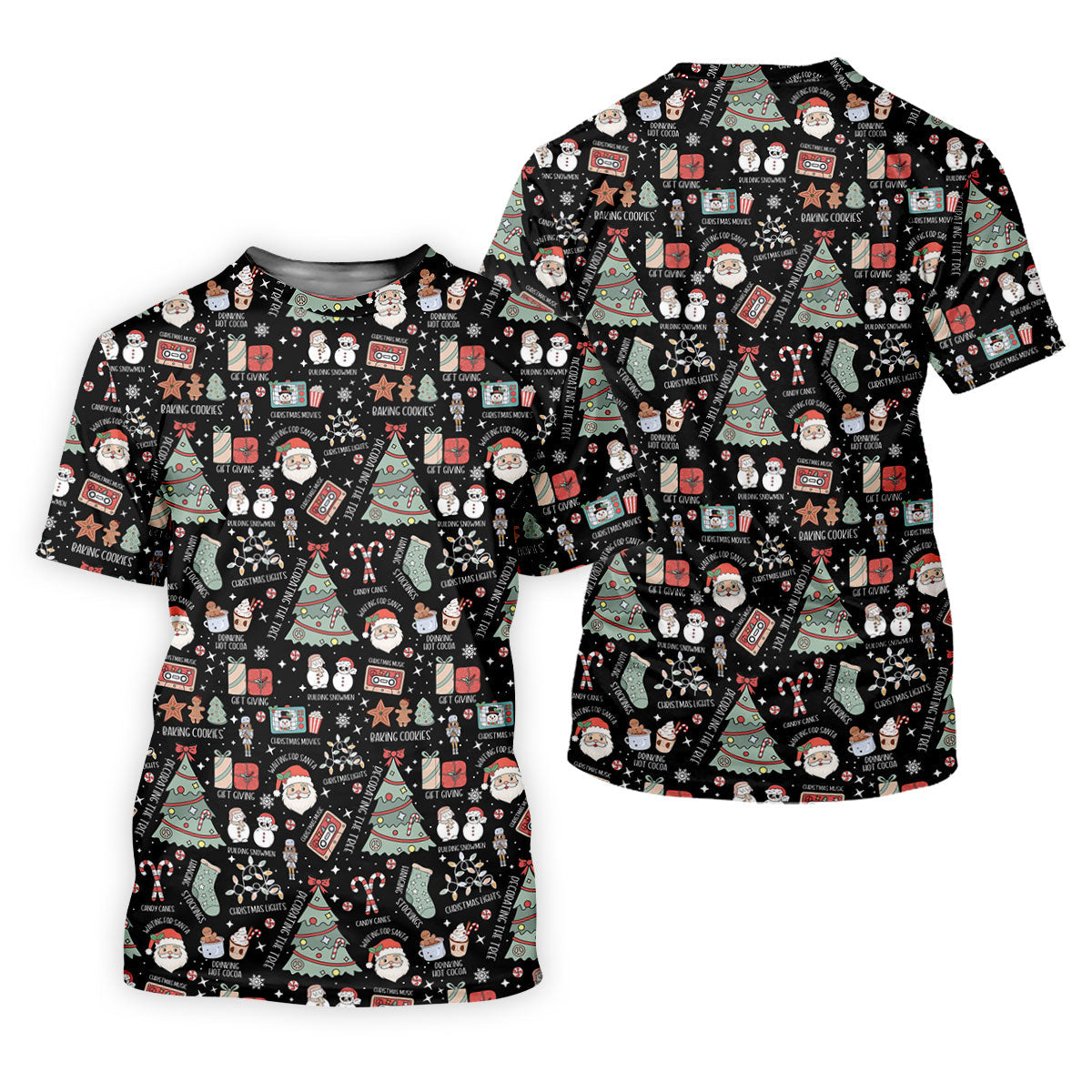 Cute Santa Claus Gift Black Men's Golf Polo Shirtistmas Golf Shirt, Polo Shirtor Men