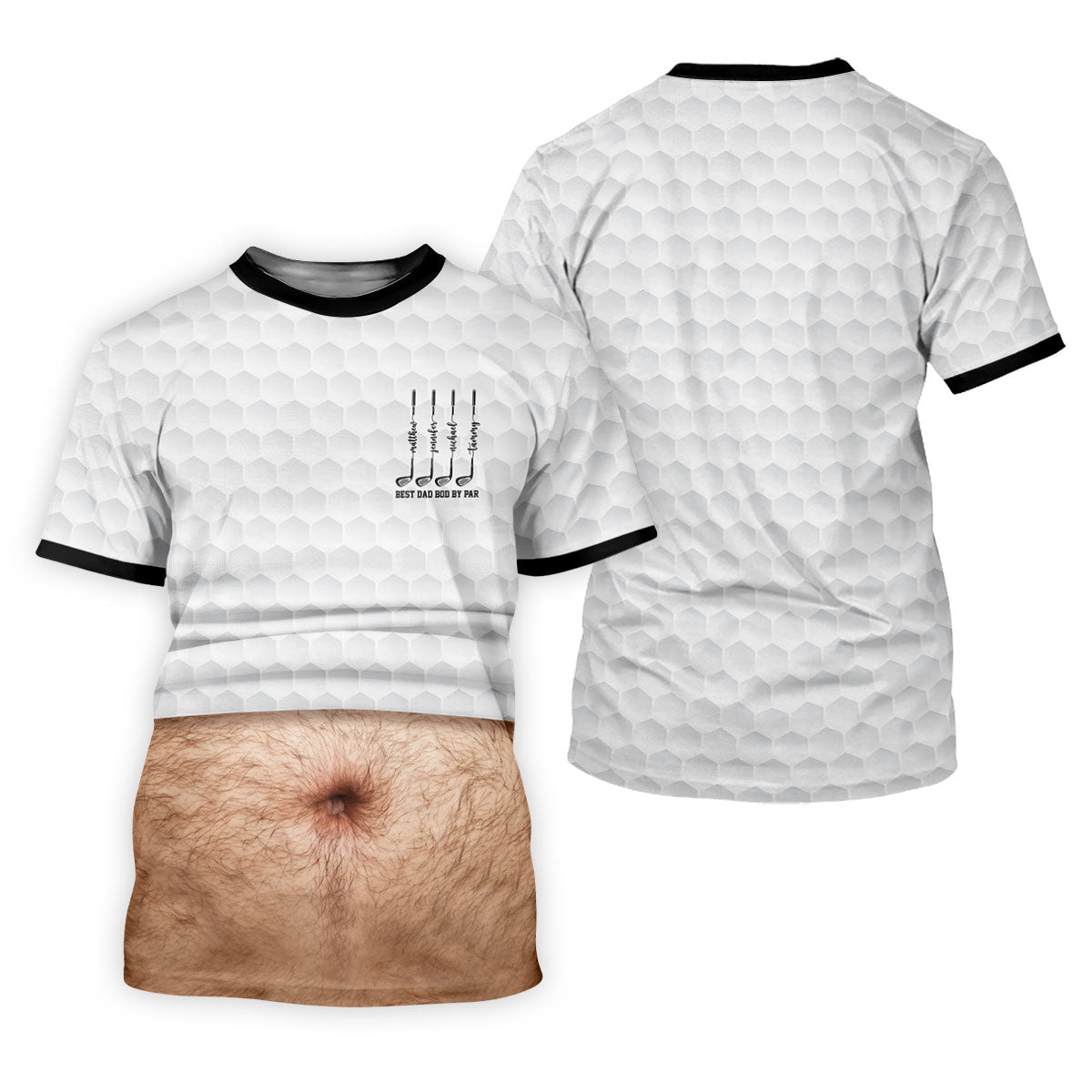 Best Dad Bod By Par White Men's Funny Golf Polo Shirtr's Day Golf Shirt, Golf Gift For Dad