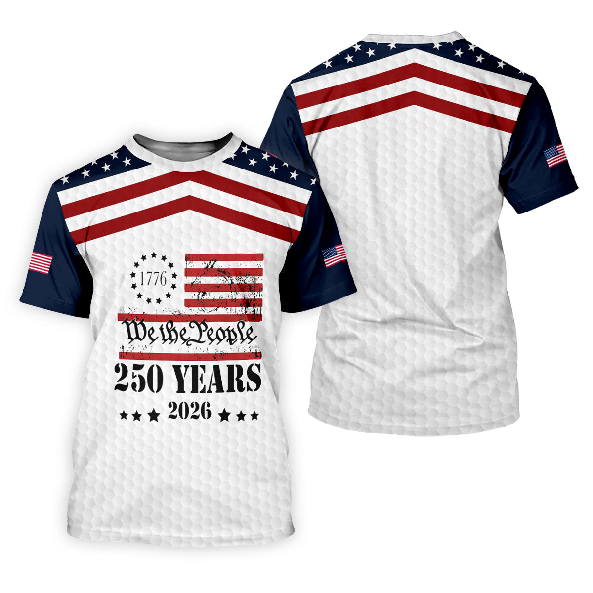 We The People 250 Years US Flag Golf Shirt, Patriotic 4th Of July Golf Shirt For Women