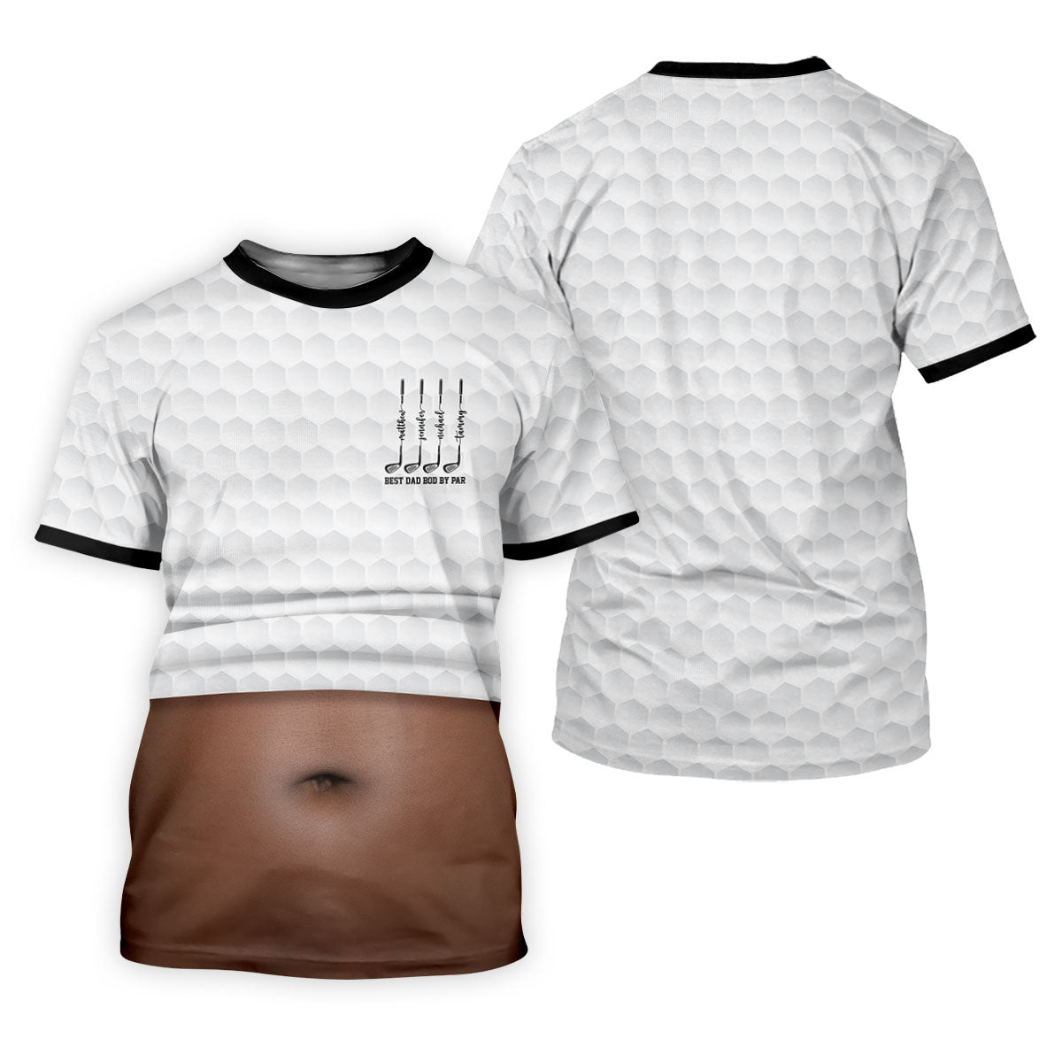 Best Dad Bod By Par White Men's Funny Golf Polo Shirtr's Day Golf Shirt, Golf Gift For Dad