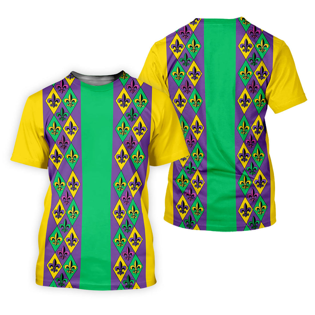 Purple Green Gold Fleur De Lis Argyle Pattern Mardi Gras Golf Shirt, Women's Golf Tops, Ladies Golf Shirt