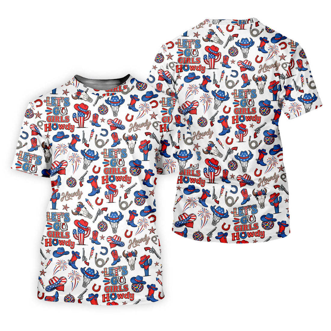 Let's Go Girl Howdy 250th Anniversary Western Cowboy Patriotic 4th Of July Golf Shirt, Golf Shirts For Men