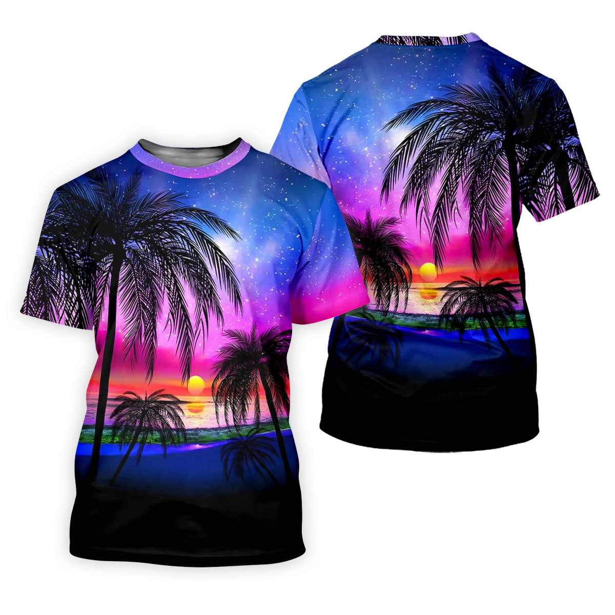 Palm Tree Sunset Beach Golf Shirt, Women’s Golf Polo, Golf Shirts For Women, Printed Golf Shirt