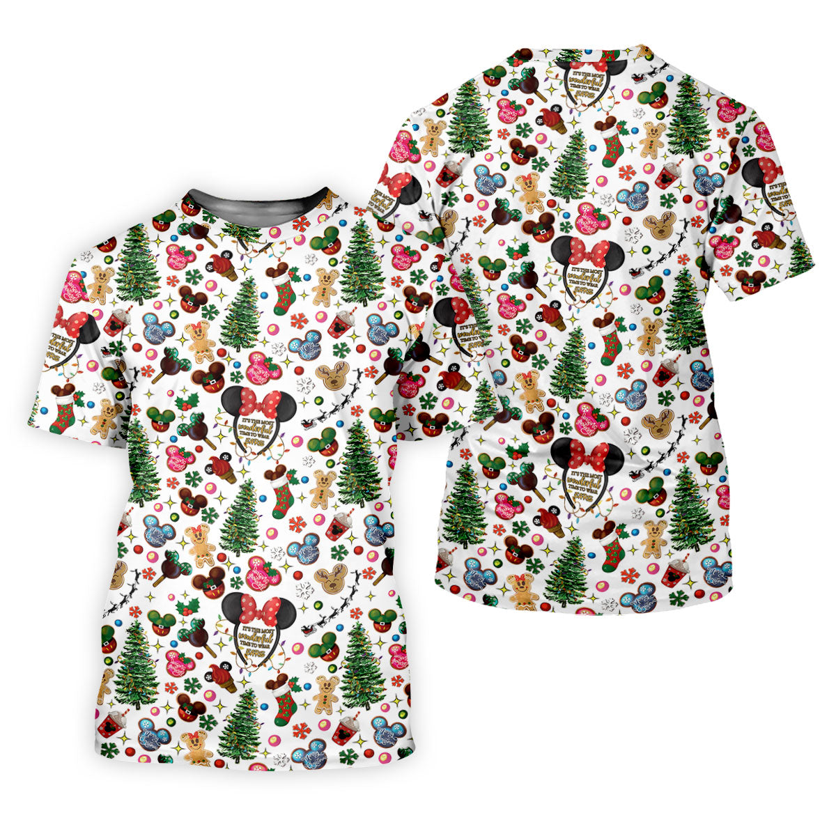 Christmas Cute Pattern Women Golf Top, Cartoon Print Ladies Golf Polos, Christmas Golf Shirt, Golfing Apparel