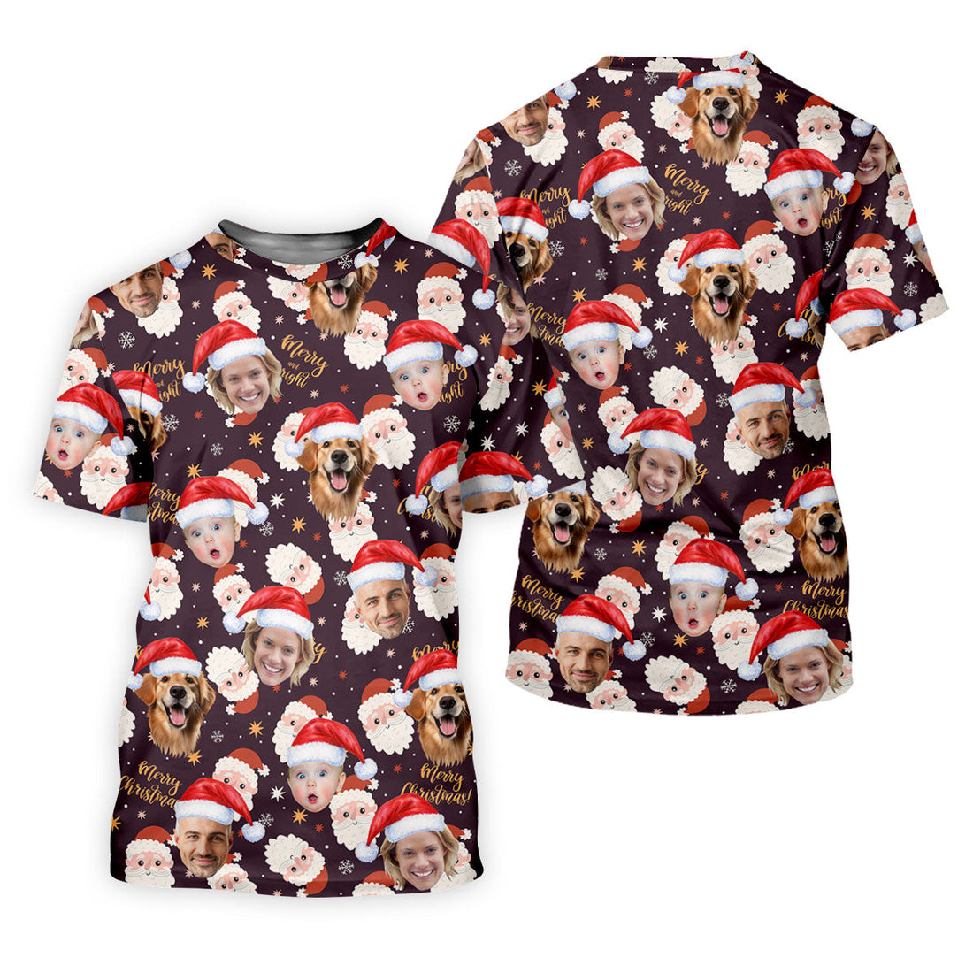 Custom Face Merry Christmas Santa Christmas Golf Shirt, Ladies Golf Shirts, Golf Gifts For Women