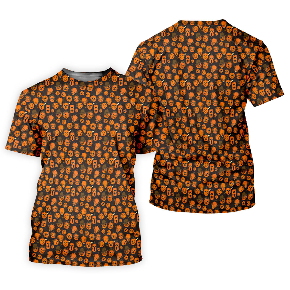Halloween Horror Character Pumpkin Pattern Golf Shirt, Mens Golf Polo, Hawaiian Golf Shirt