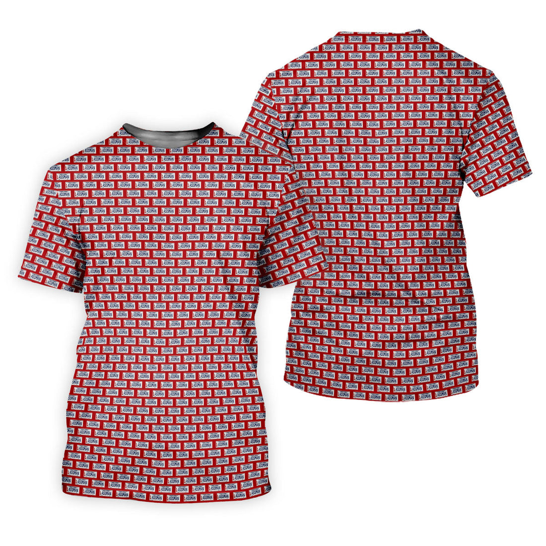 Red New York Assman Pattern Polo Shirt, Mens Golf Apparel, Hawaiian Golf Shirt, Printed Golf Shirts