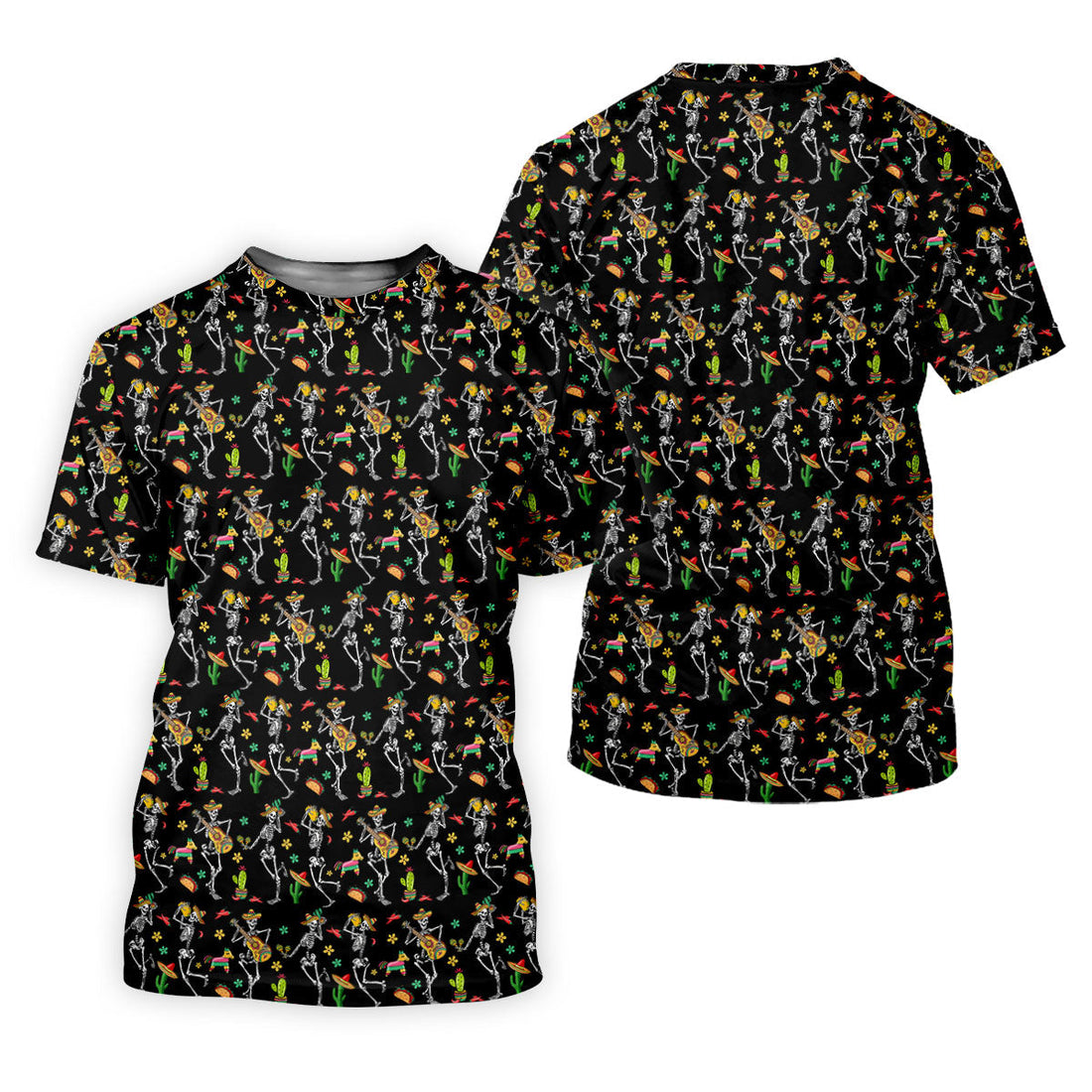 Dia De Muertos Skeletons Cinco De Mayo Celebration Fiesta Themed Black Golf Shirt For Women