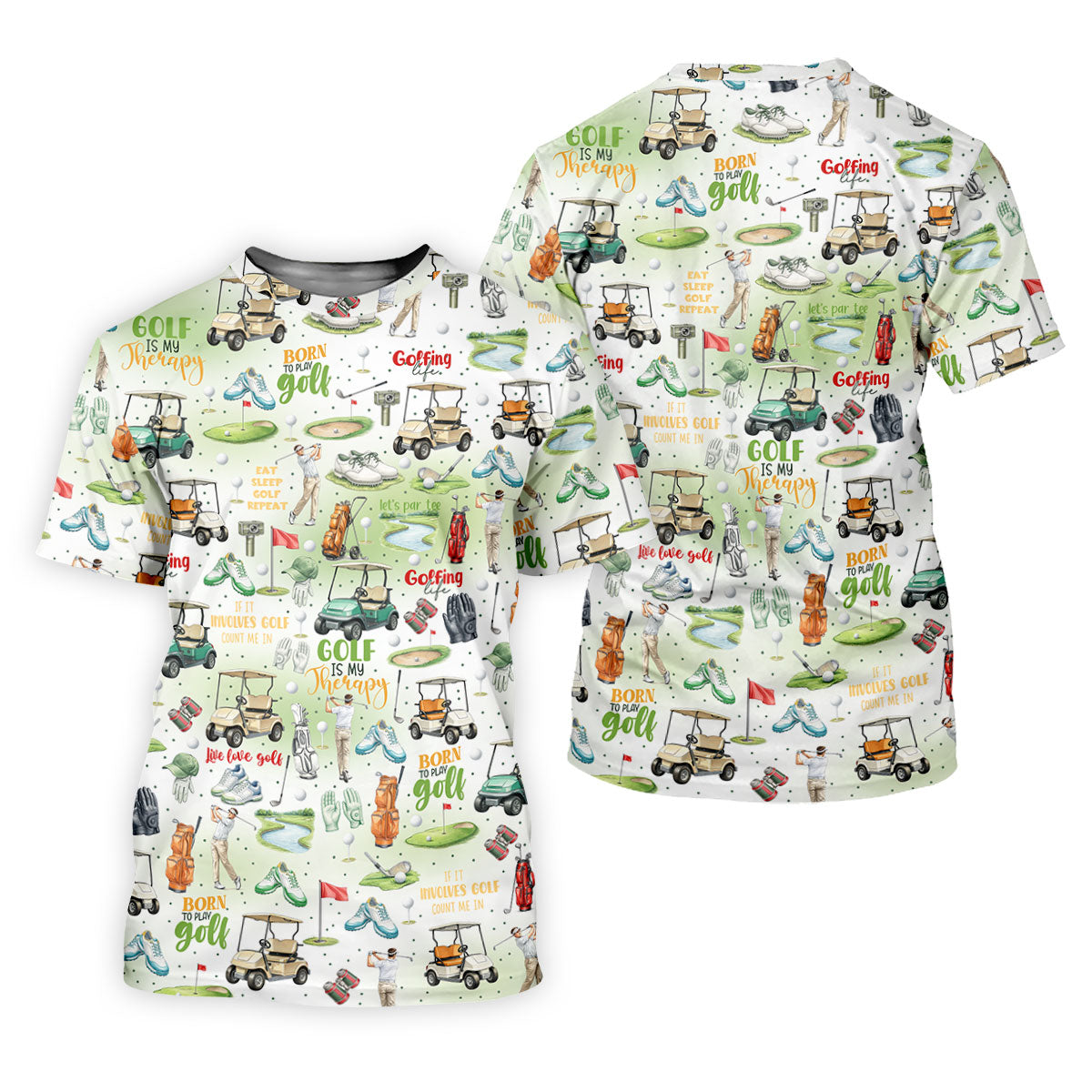 Born To Play Golf Let's Par Tee White Golf Shirt, Men's Funny Golf Shirts, Golf Shirts For Men, Polo For Men