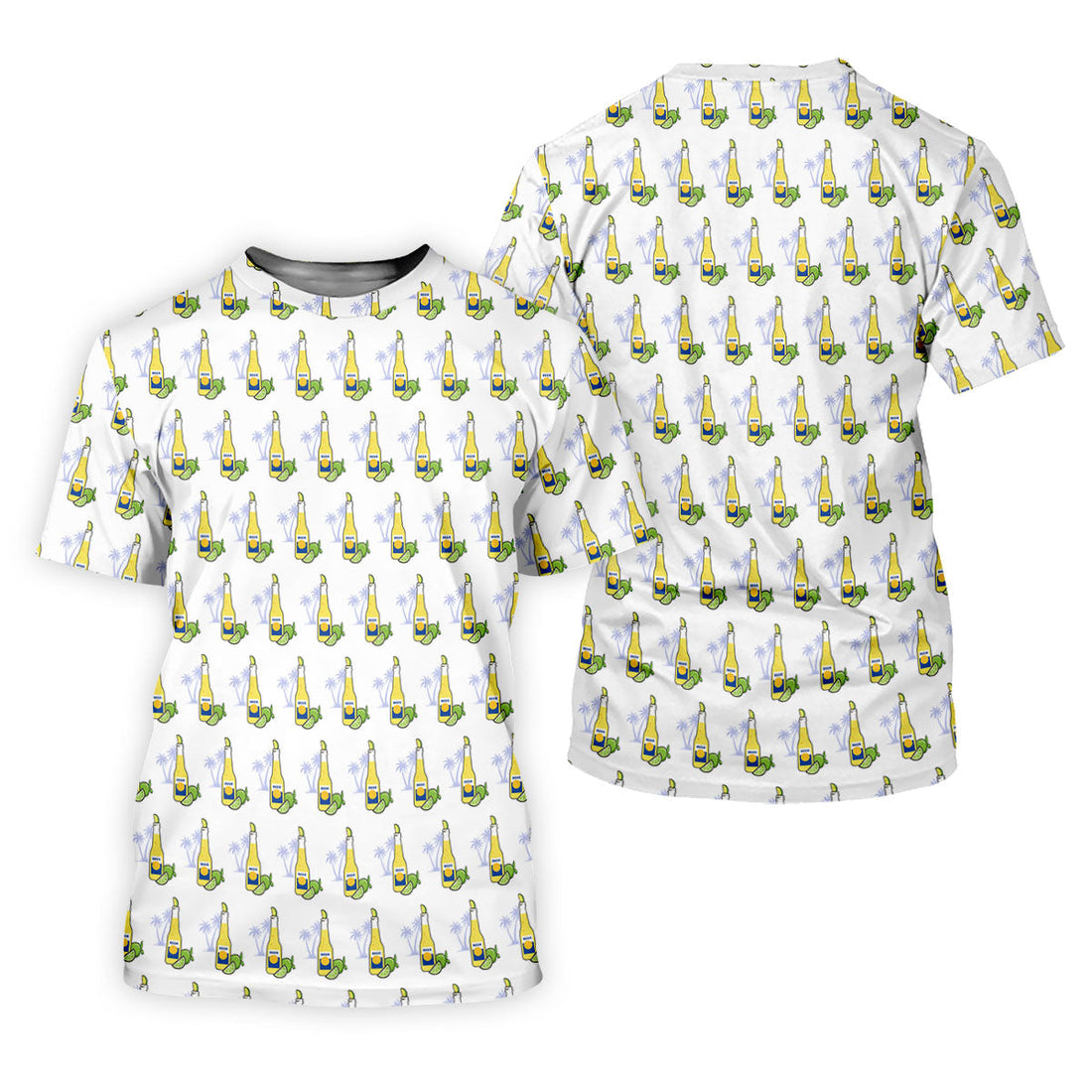Beer And Lime Palm Tree Pattern Tropical Golf Shirt, Women's Golf Tops, Ladies Golf Shirt