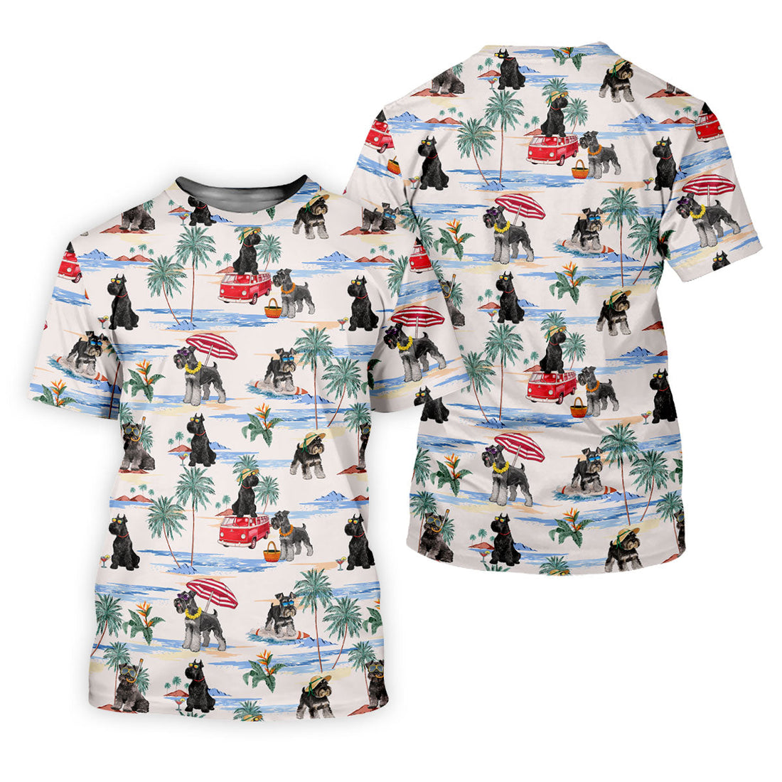 Schnauzer Beach Vacation Tropical Golf Polo Shirt, Hawaiian Golf Shirt, Golf Shirts For Men